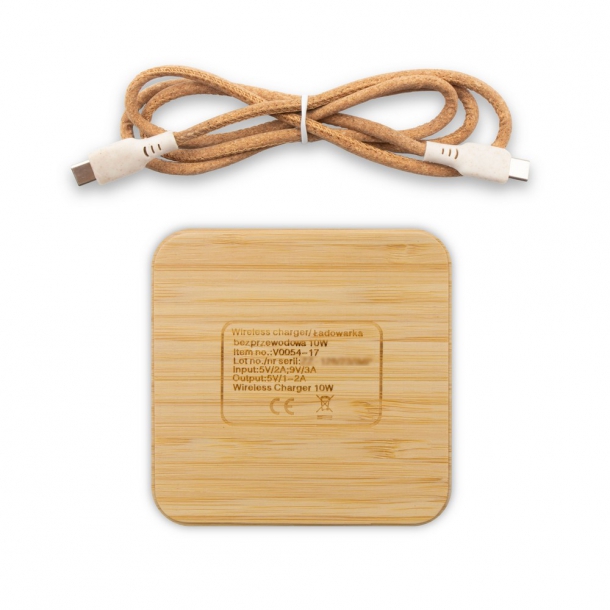 Bambusowa ładowarka bezprzewodowa 10W B'RIGHT | Jazzlyn