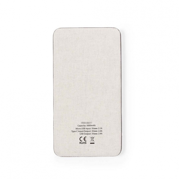 Power bank 5000 mAh z łusek kawowych i bawełny z recyklingu