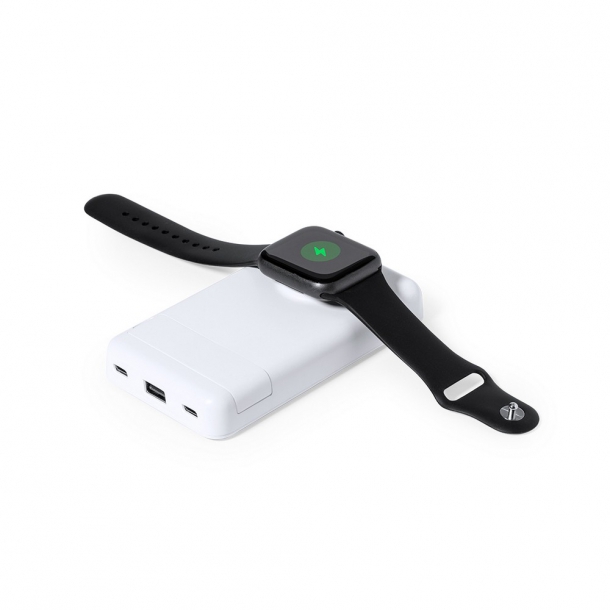 Bezprzewodowy power bank 5000 mAh, ładowarka bezprzewodowa 15W, stojak na telefon