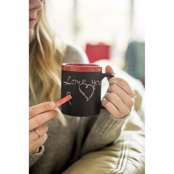 Kubek ceramiczny do rysowania 300 ml, kreda