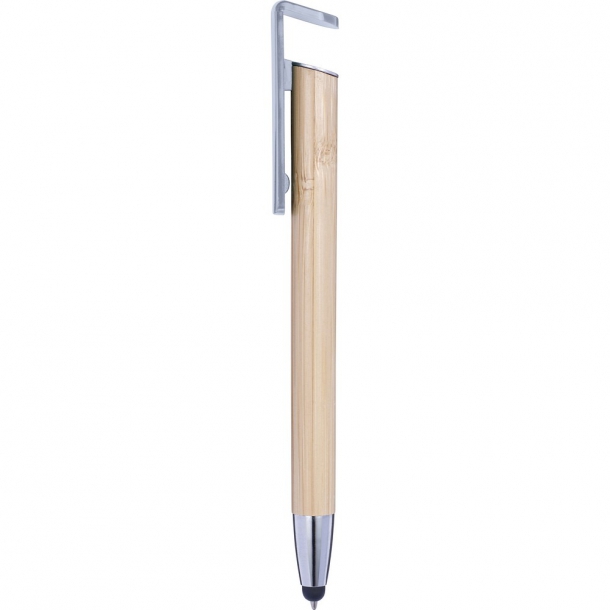 Bambusowy długopis, touch pen, stojak na telefon