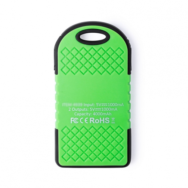 Wodoodporny power bank 4000 mAh, ładowarka słoneczna