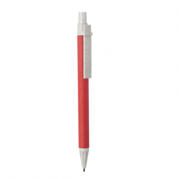 Długopis z kartonu z recyklingu, elementy ze słomy pszenicznej