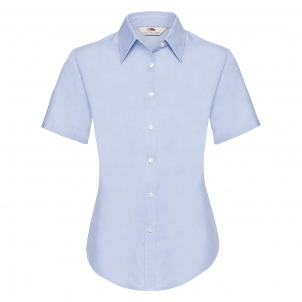 Ladies Oxford Short Sleeve Shirt Oxford Blue L