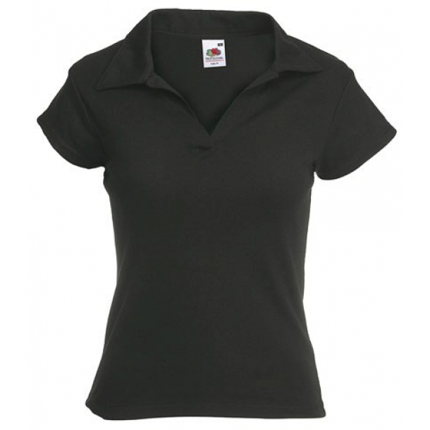 Lady Fit Rib Polo Black XS