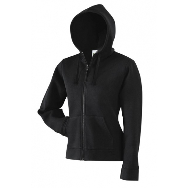 Lady Zip Thru Hooded Sweat Jacket 75/25 Black XS