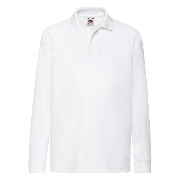 Kids L/S Polo White 5-6 (116)