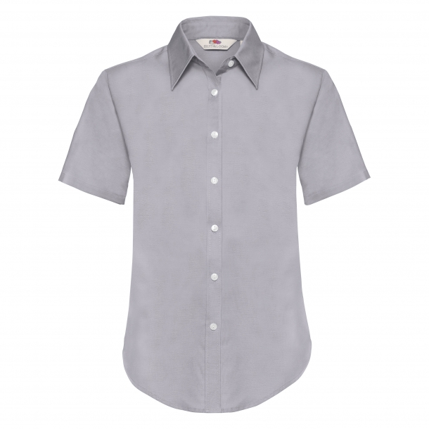Ladies Oxford Short Sleeve Shirt Oxford Grey L