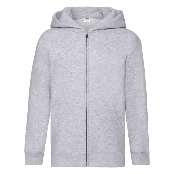 Kids Zip T. Hooded Sweat 70/30 H. Grey 9-11 (140)