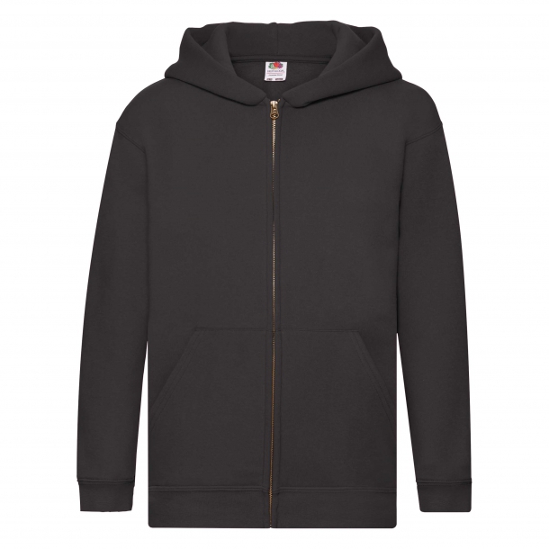 Kids Zip T. Hooded Sweat 70/30 Black 9-11 (140)