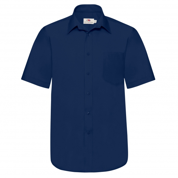 Men Poplin Short Sleeve Shirt Navy M