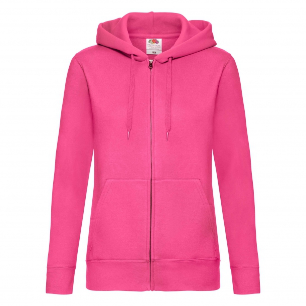 Lady Zip Thru Hooded Sweat Jacket 70/30 Fuchsia M