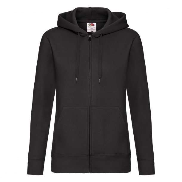 Lady Zip Thru Hooded Sweat Jacket 70/30 Black L