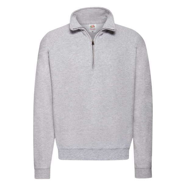 Zip-Neck Sweat 80/20 Heather Grey XL