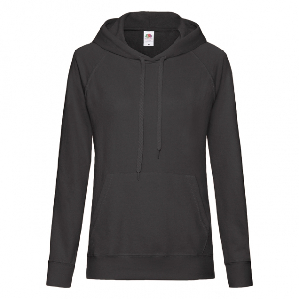 Lady Fit Lightweight Hooded Sweat 80/20 Black XS