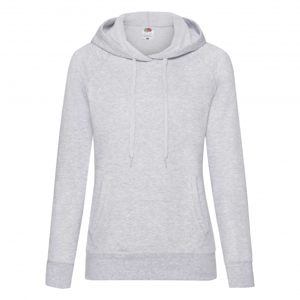 Lady Fit Lightweight Hooded Sweat 80/20 H.Grey XS