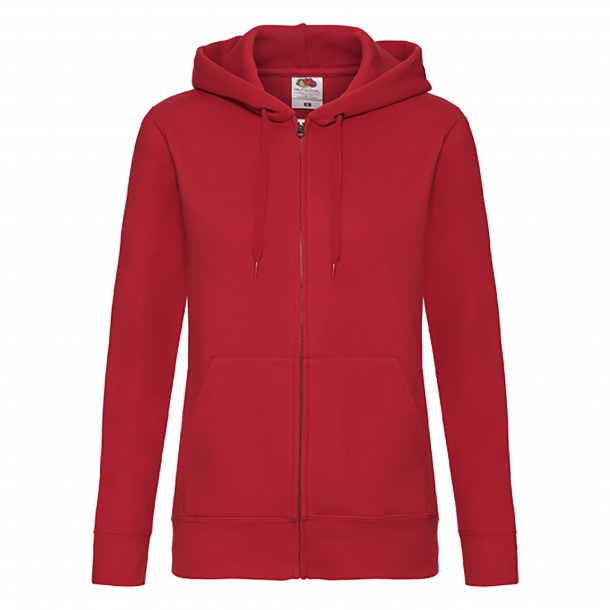 Lady Zip Thru Hooded Sweat Jacket 70/30 Red L