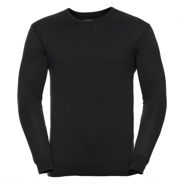 Mens V-neck Knitted Pullover 50/50 Black L