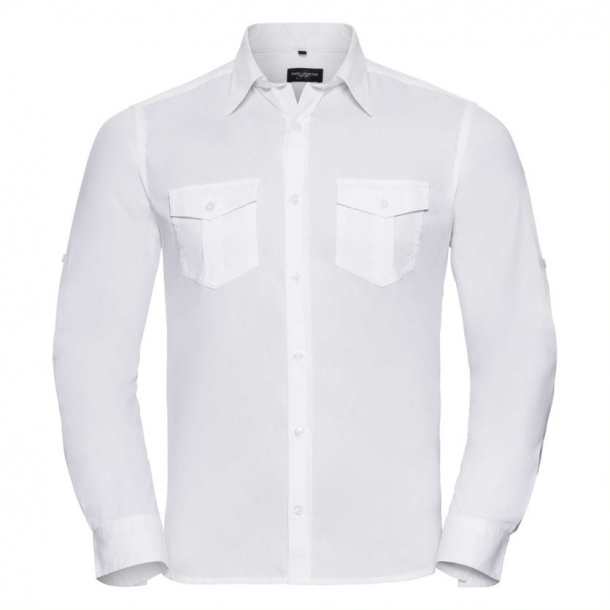 Mens Roll Sleeve Shirt L/S White S