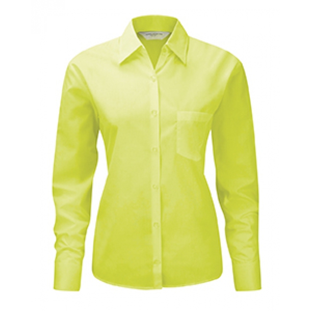 Ladies LS Poly-Cotton Easy Care Shirt Lime M