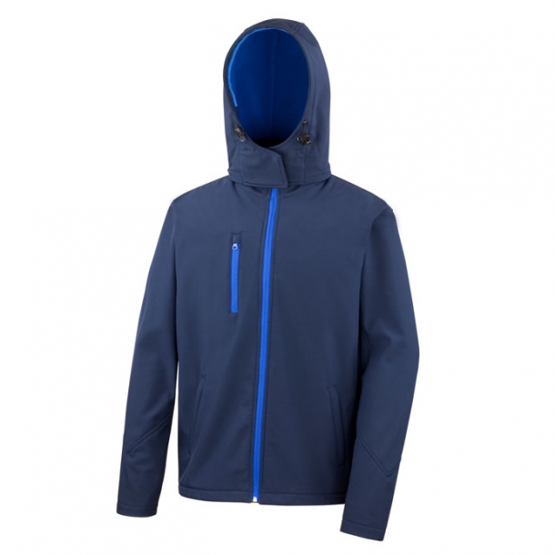 Hooded Softshell Jacket Navy/Royal Blue L