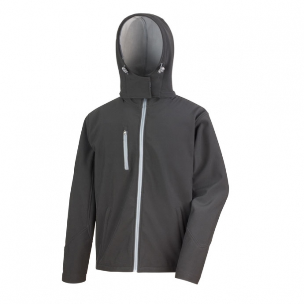Hooded Softshell Jacket Black/Grey L