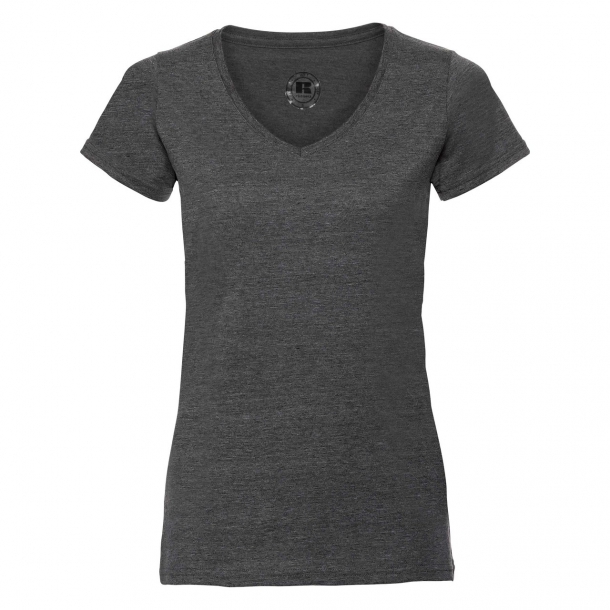 Ladies V-Neck HD Tee Grey Marl XS