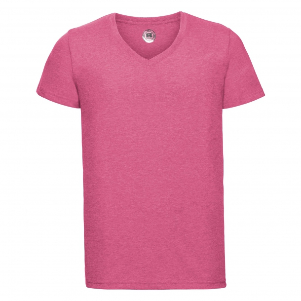 Mens V-Neck HD Tee Pink Marl M