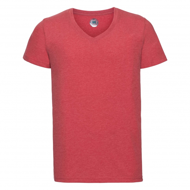 Mens V-Neck HD Tee Red Marl M