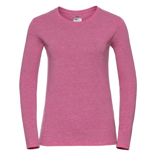 Ladies L/S HD Tee Pink Marl XL