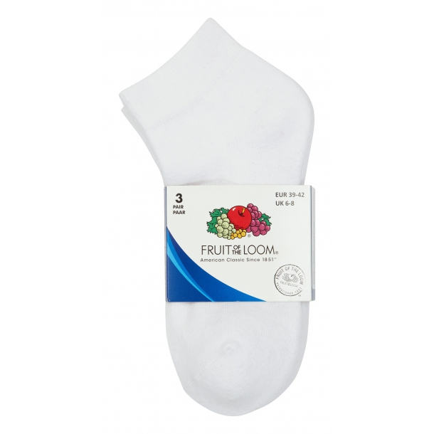 Fruit Quarter Socks 3-Pack White S