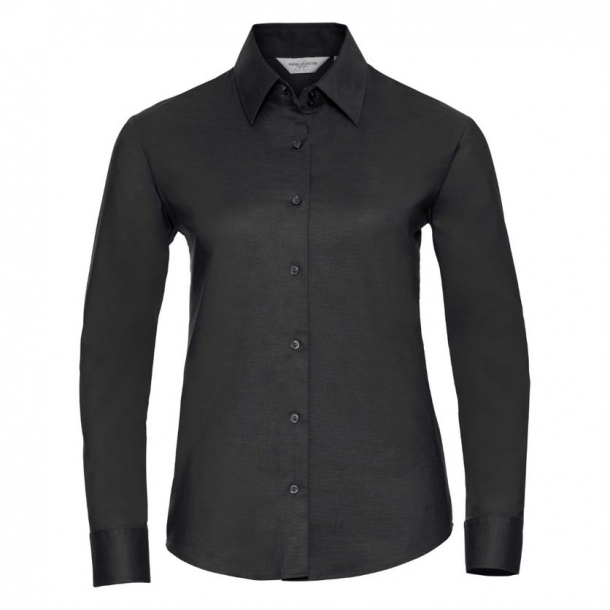 Ladies LS Easy Care Oxford Shirt Black XS