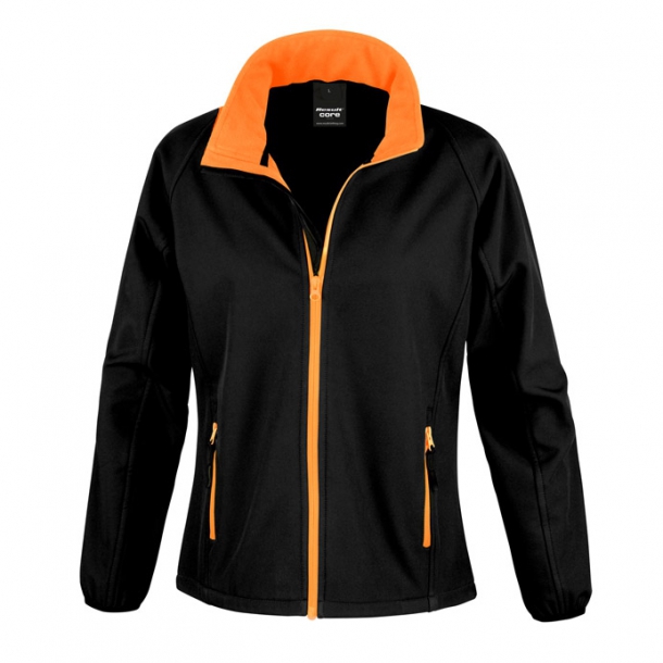 Womens Printable Softshell Black/Orange M