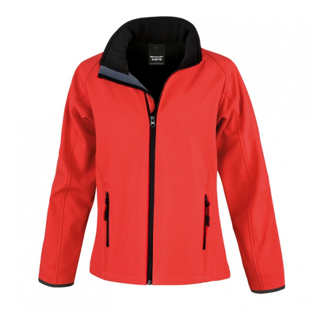 Womens Printable Softshell Red/Black XL