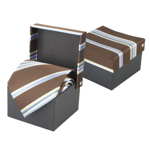 Tommy - jedwabny krawat - Brązowy