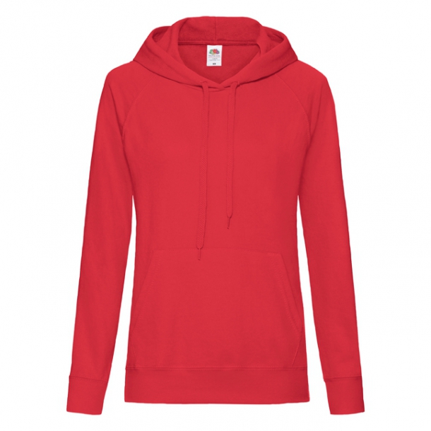 Lady Fit Lightweight Hooded Sweat 80/20 Red XS