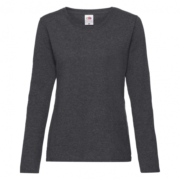 Ladyfit Valueweight L/S Dark Heather Grey XS