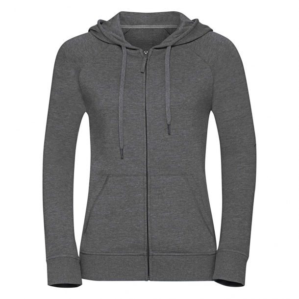 Ladies HD Zipped Hood Sweat 65/35 Grey Marl L