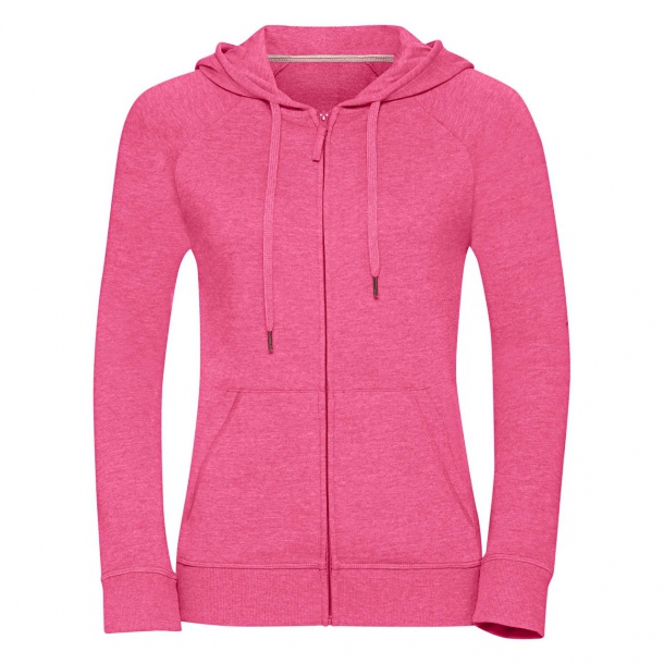 Ladies HD Zipped Hood Sweat 65/35 Pink Marl XL