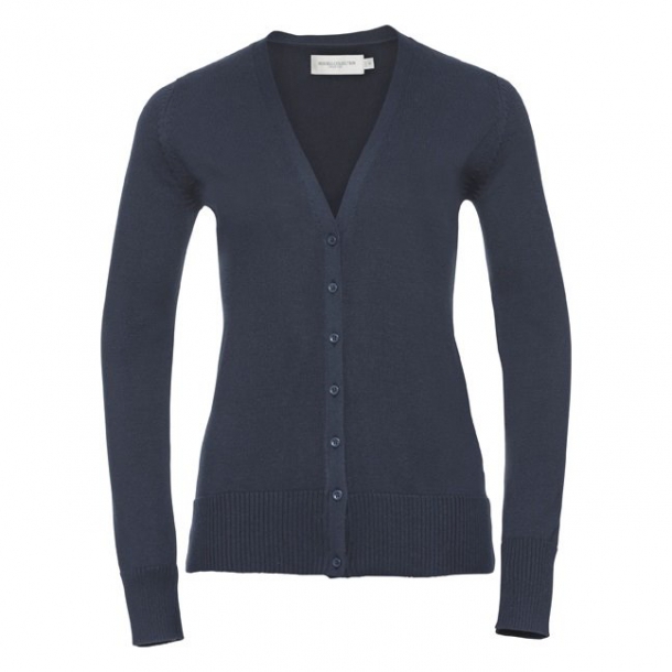 Ladies V-neck Cardigan 50/50 French Navy S