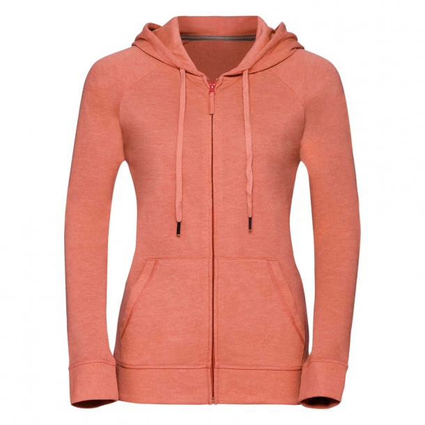 Ladies HD Zipped Hood Sweat 65/35 Coral Marl 2XL