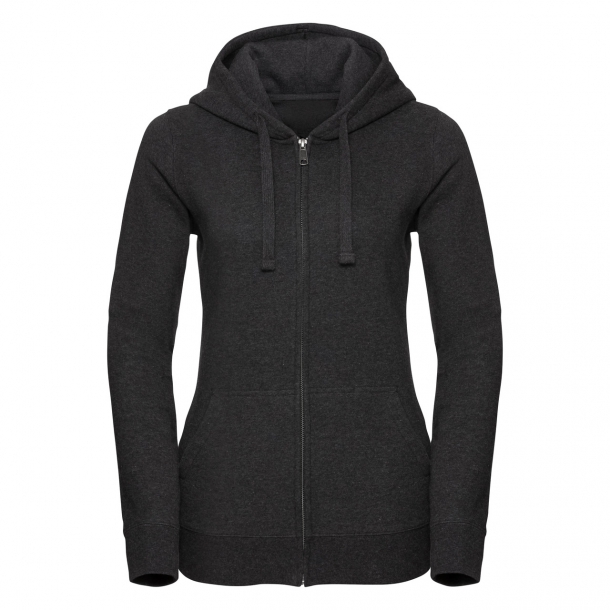 Ladies Auth Melange Zi Hood Sweat 80/20 Charcoa XS - Charcoal melange