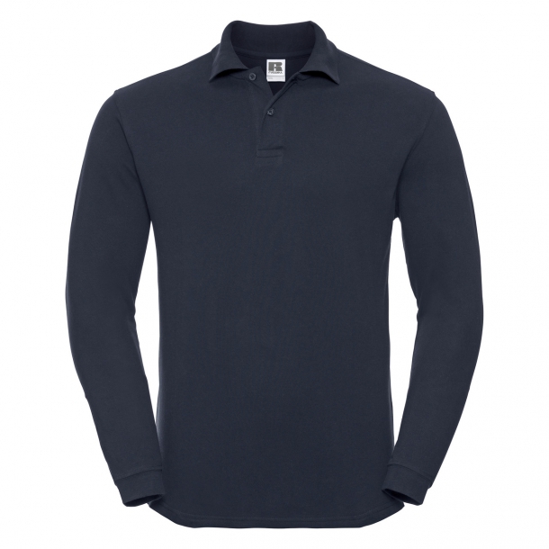 Mens Long Sleeve Classic Cotton Polo French Navy S - French navy