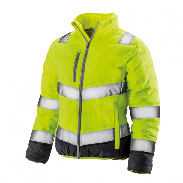 Womens Soft Padded Safety Jacket Yellow/Grey S