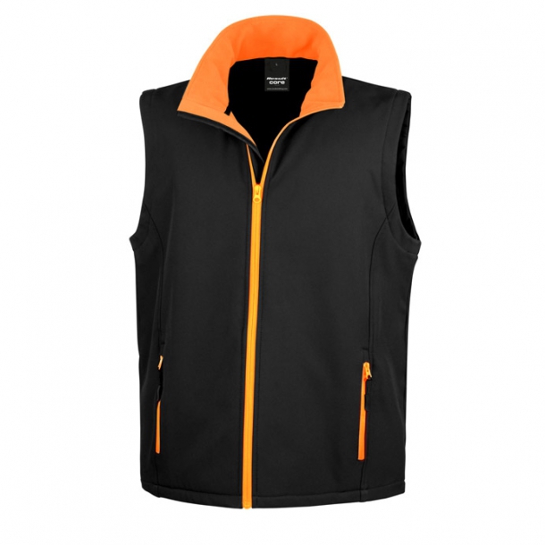 Printable Softshell Bodywarmer Black/Orange L