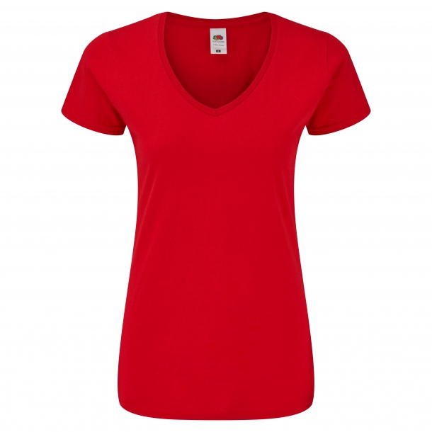Ladies Iconic 150 V-Neck T Red XL
