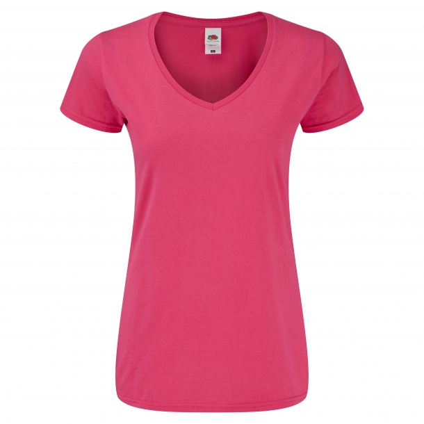 Ladies Iconic 150 V-Neck T Fuchsia XS