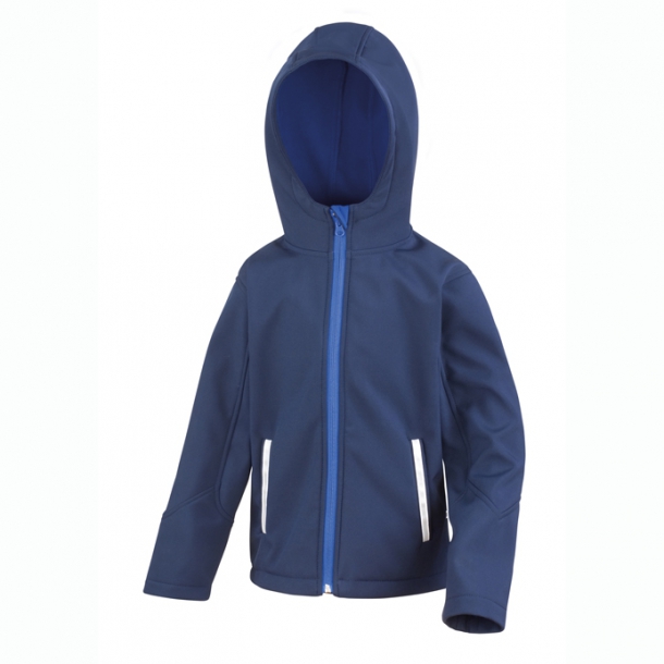 Junior/Youth Hooded Softshell Navy/Royal S (5-6)