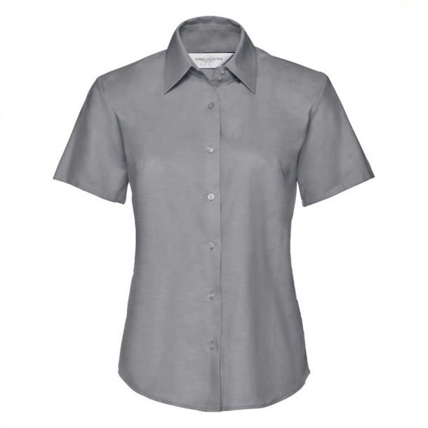 Ladies S/S Easy Care Oxford Shirt Silver XS