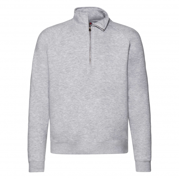 Zip-Neck Sweat 70/30 Heather Grey XL